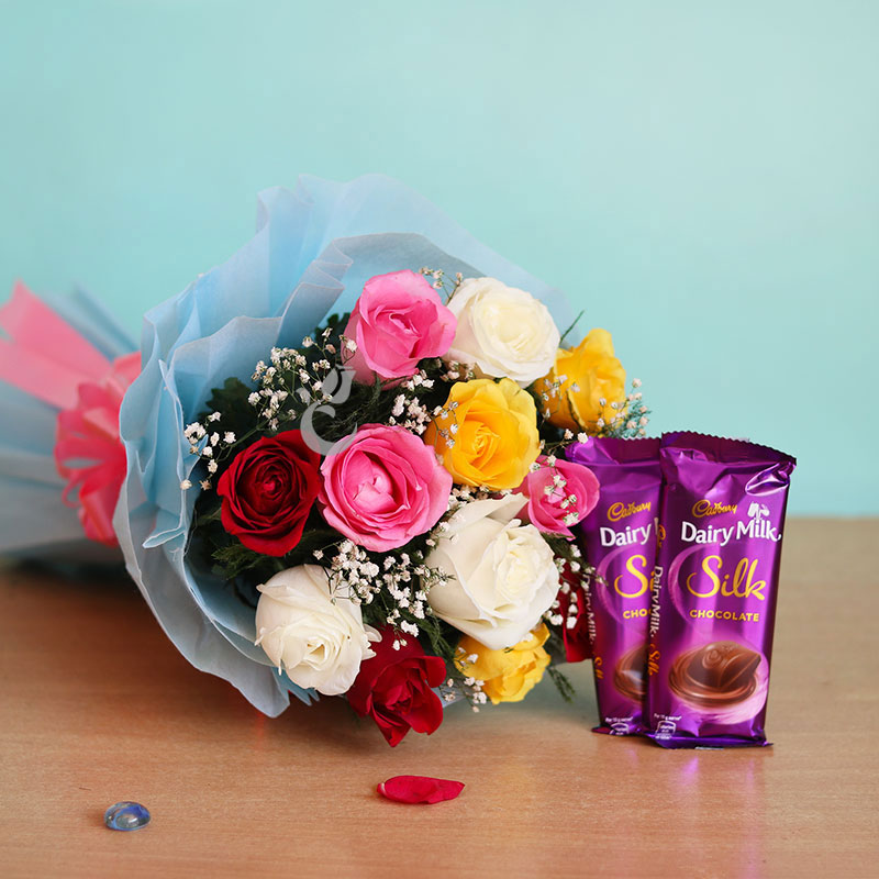 Mix Roses Bunch & Chocolate